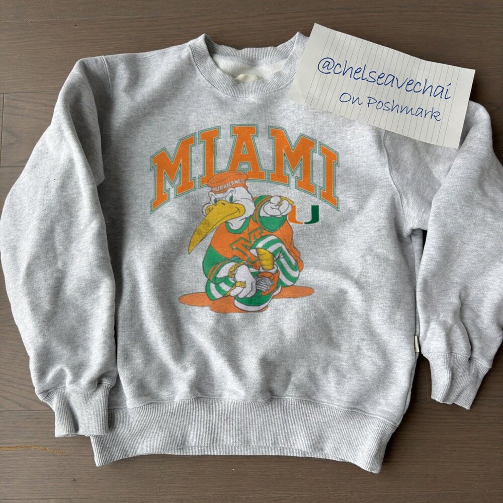 Vintage 90s Miami Hurricanes Unisex Football Sweatshirt, University of Miami Tee